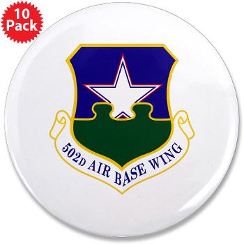 502ABW - M01 - 01 - 502nd Air Base Wing - 3.5" Button (10 pack)