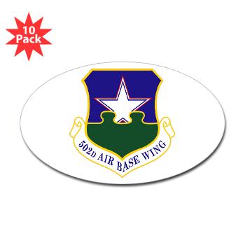 502ABW - M01 - 01 - 502nd Air Base Wing - Sticker (Oval 10 pk)