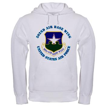 502ABW - A01 - 03 - 502nd Air Base Wing with Text - Hooded Sweatshirt - Click Image to Close