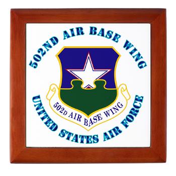 502ABW - M01 - 03 - 502nd Air Base Wing with Text - Keepsake Box - Click Image to Close