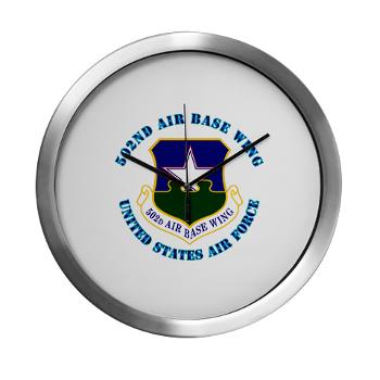 502ABW - M01 - 03 - 502nd Air Base Wing with Text - Modern Wall Clock