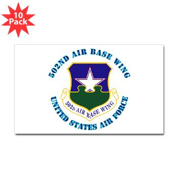 502ABW - M01 - 01 - 502nd Air Base Wing with Text - Sticker (Rectangle 10 pk)