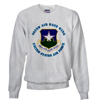 502ABW - A01 - 03 - 502nd Air Base Wing with Text - Sweatshirt - Click Image to Close