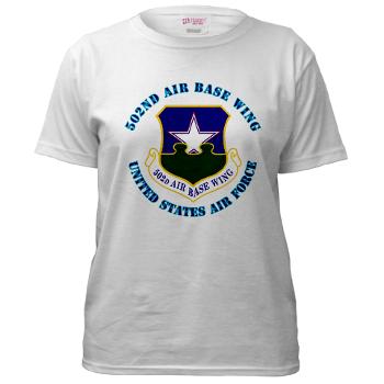 502ABW - A01 - 04 - 502nd Air Base Wing with Text - Women's T-Shirt