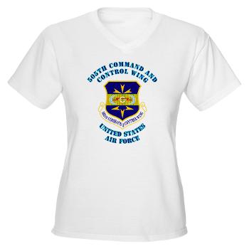 505CCW - A01 - 04 - 505th Command and Control Wing with Text - Women's V-Neck T-Shirt