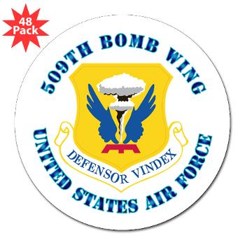 509BW - M01 - 01 - 509th Bomb Wing with Text - 3" Lapel Sticker (48 pk)