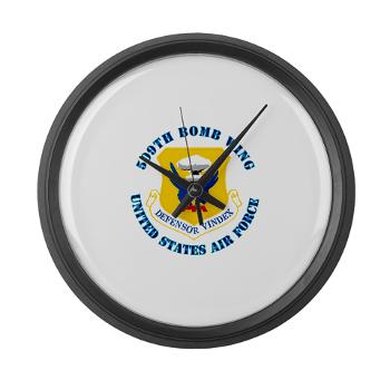 509BW - M01 - 03 - 509th Bomb Wing with Text - Large Wall Clock
