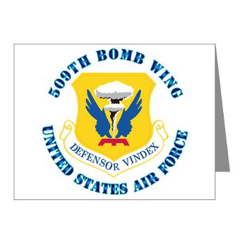 509BW - M01 - 02 - 509th Bomb Wing with Text - Note Cards (Pk of 20)