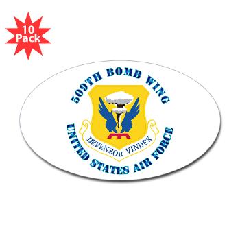 509BW - M01 - 01 - 509th Bomb Wing with Text - Sticker (Oval 10 pk)