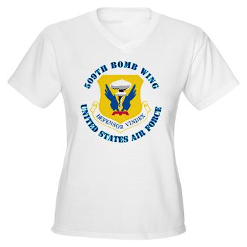 509BW - A01 - 04 - 509th Bomb Wing with Text - Women's V-Neck T-Shirt
