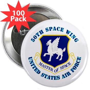 50SW - M01 - 01 - 50th Space Wing with Text - 2.25" Button (100 pack)