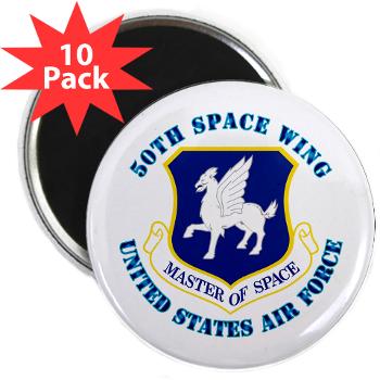 50SW - M01 - 01 - 50th Space Wing with Text - 2.25" Magnet (10 pack)