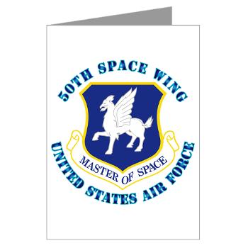 50SW - M01 - 02 - 50th Space Wing with Text - Greeting Cards (Pk of 10)