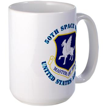 50SW - M01 - 03 - 50th Space Wing with Text - Large Mug