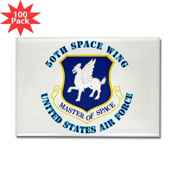 50SW - M01 - 01 - 50th Space Wing with Text - Rectangle Magnet (100 pack)