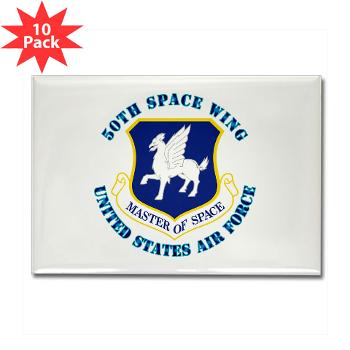 50SW - M01 - 01 - 50th Space Wing with Text - Rectangle Magnet (10 pack)