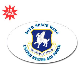 50SW - M01 - 01 - 50th Space Wing with Text - Sticker (Oval 10 pk)
