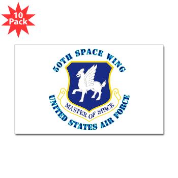 50SW - M01 - 01 - 50th Space Wing with Text - Sticker (Rectangle 10 pk)