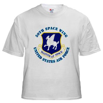 50SW - A01 - 04 - 50th Space Wing with Text - White t-Shirt