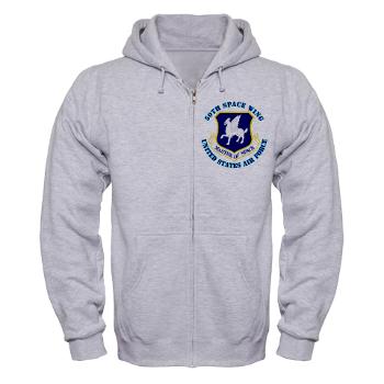 50SW - A01 - 03 - 50th Space Wing with Text - Zip Hoodie