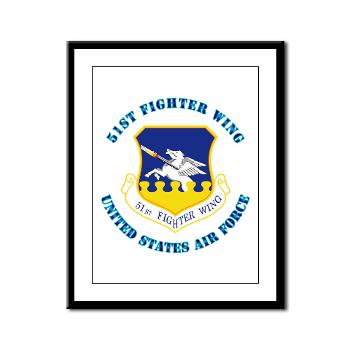 51FW - M01 - 02 - 51st Fighter Wing with Text - Framed Panel Print - Click Image to Close