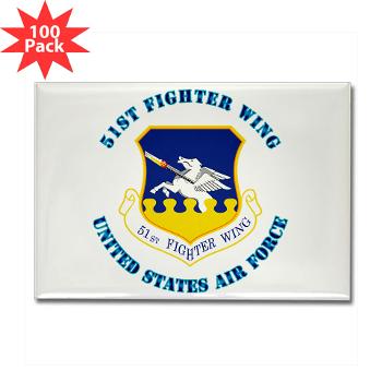 51FW - M01 - 01 - 51st Fighter Wing with Text - Rectangle Magnet (100 pack)