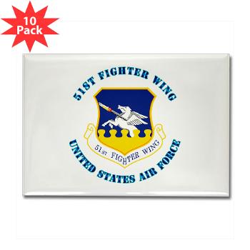 51FW - M01 - 01 - 51st Fighter Wing with Text - Rectangle Magnet (10 pack)