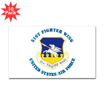 51FW - M01 - 01 - 51st Fighter Wing with Text - Sticker (Rectangle 10 pk)