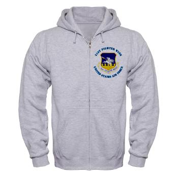 51FW - A01 - 03 - 51st Fighter Wing with Text - Zip Hoodie