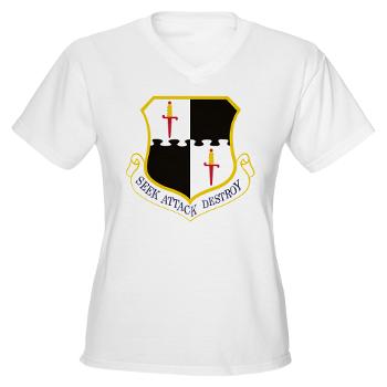 52FW - A01 - 04 - 52nd Fighter Wing - Women's V-Neck T-Shirt