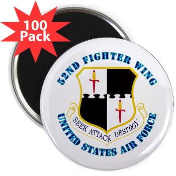 52FW - M01 - 01 - 52nd Fighter Wing with Text - 2.25" Magnet (100 pack)