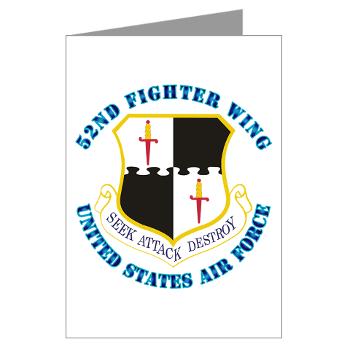 52FW - M01 - 02 - 52nd Fighter Wing with Text - Greeting Cards (Pk of 10)