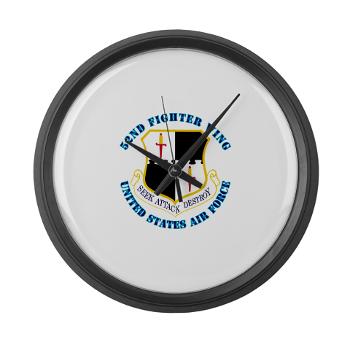 52FW - M01 - 03 - 52nd Fighter Wing with Text - Large Wall Clock
