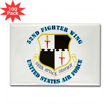 52FW - M01 - 01 - 52nd Fighter Wing with Text - Rectangle Magnet (100 pack)