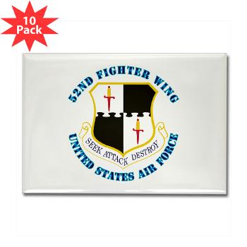 52FW - M01 - 01 - 52nd Fighter Wing with Text - Rectangle Magnet (10 pack)