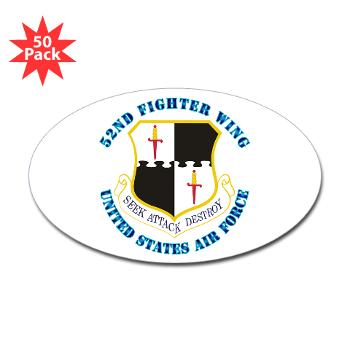 52FW - M01 - 01 - 52nd Fighter Wing with Text - Sticker (Oval 50 pk)