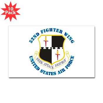 52FW - M01 - 01 - 52nd Fighter Wing with Text - Sticker (Rectangle 10 pk)