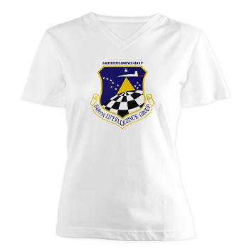 548IG - A01 - 04 - 548th Intelligence Group with Text - Women's V-Neck T-Shirt