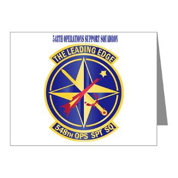 548OSS - M01 - 02 - 548th Operations Support Squadron with Text - Note Cards (Pk of 20)
