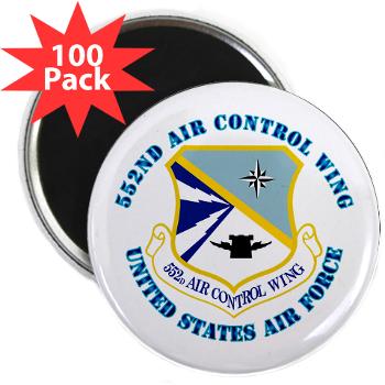 552ACW - M01 - 01 - 552nd Air Control Wing with Text - 2.25" Magnet (100 pack)