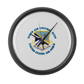 552ACW - M01 - 03 - 552nd Air Control Wing with Text - Large Wall Clock