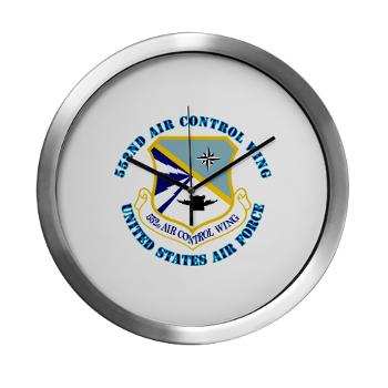 552ACW - M01 - 03 - 552nd Air Control Wing with Text - Modern Wall Clock