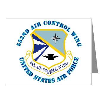 552ACW - M01 - 02 - 552nd Air Control Wing with Text - Note Cards (Pk of 20)