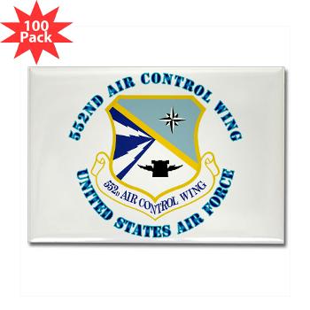 552ACW - M01 - 01 - 552nd Air Control Wing with Text - Rectangle Magnet (100 pack)