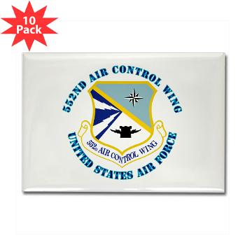 552ACW - M01 - 01 - 552nd Air Control Wing with Text - Rectangle Magnet (10 pack)
