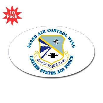 552ACW - M01 - 01 - 552nd Air Control Wing with Text - Sticker (Oval 10 pk)