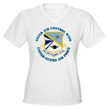 552ACW - A01 - 04 - 552nd Air Control Wing with Text - Women's V-Neck T-Shirt