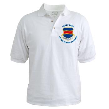 55W - A01 - 04 - 55th Wing with Text - Golf Shirt