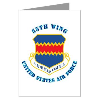 55W - M01 - 02 - 55th Wing with Text - Greeting Cards (Pk of 10)