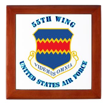 55W - M01 - 03 - 55th Wing with Text - Keepsake Box